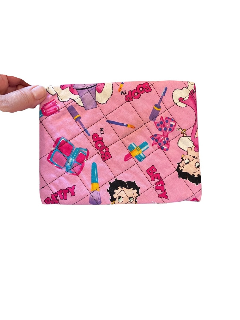 Betty Boop handcrafted quilted tote bag wallet & cosmetic bag Retro Dopamine - Picture 15 of 16